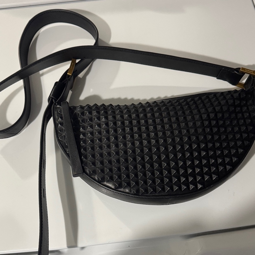 All Saints Black Textured Crossbody Bag